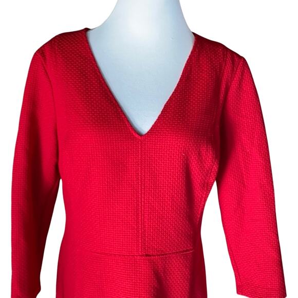 Ralph Lauren Red Waffle Cocktail Dress, Long Sleeve, NWT! - Picture 3 of 6